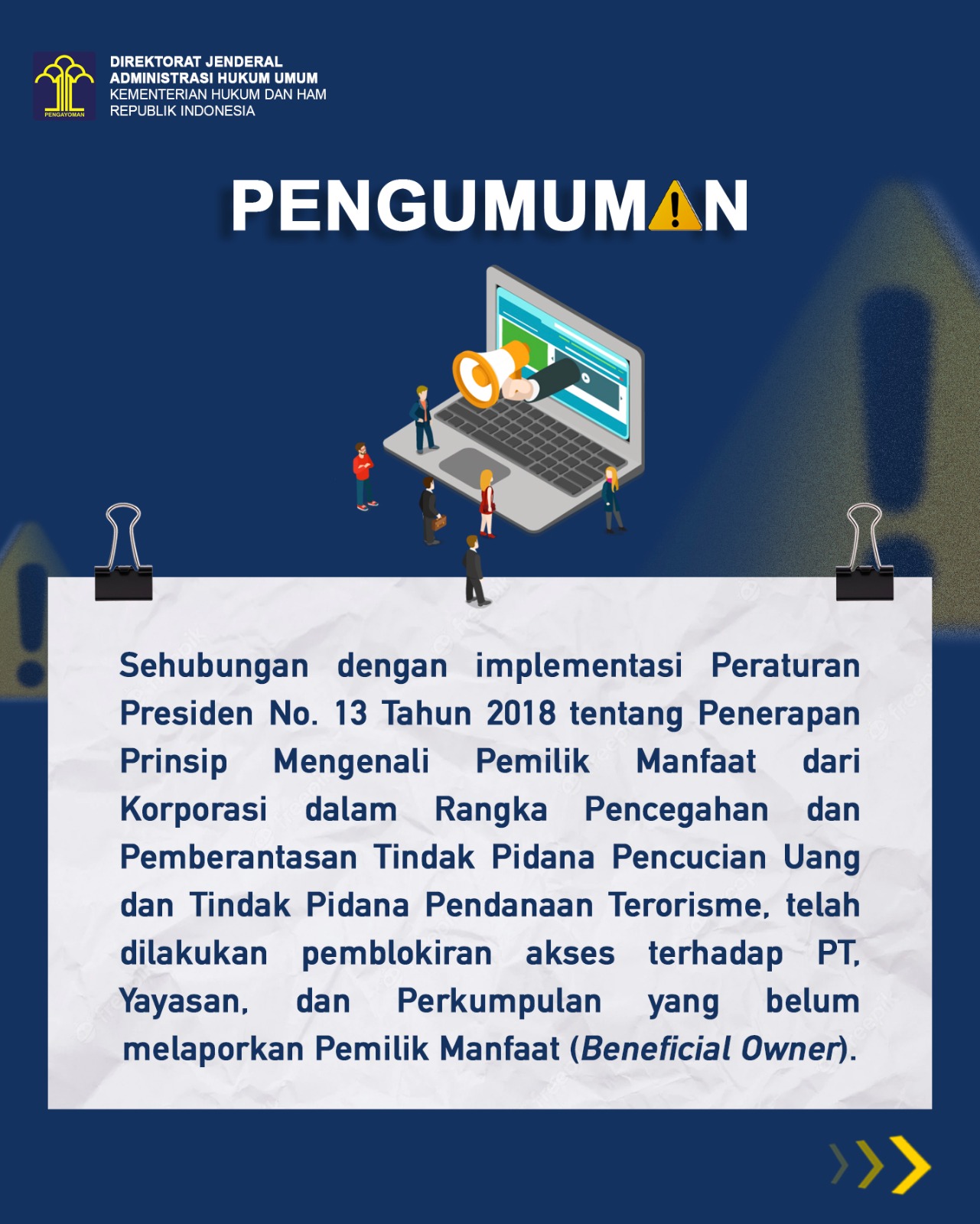 PENGUMUMAN BENEFICIAL OWNERSHIP